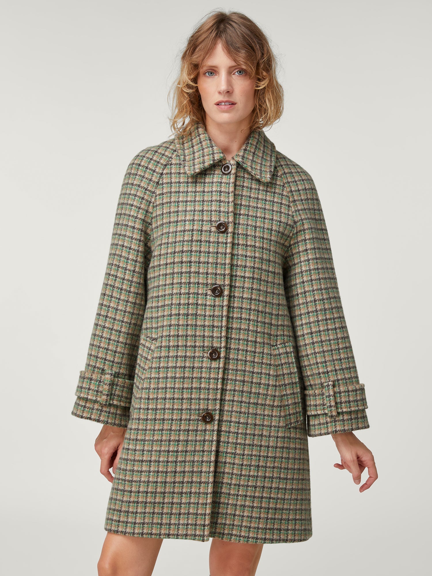 2024 COACH PLAID LONG PEACOAT