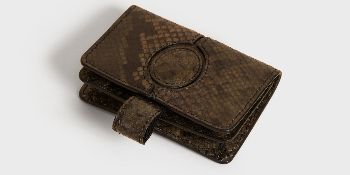 KIKI Natural Python-effect Leather Wallet