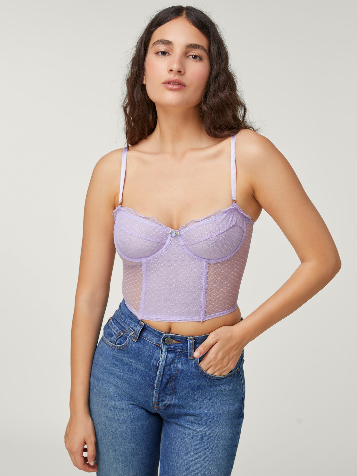 Purple lace underwire bustier | Rouje • Rouje Paris