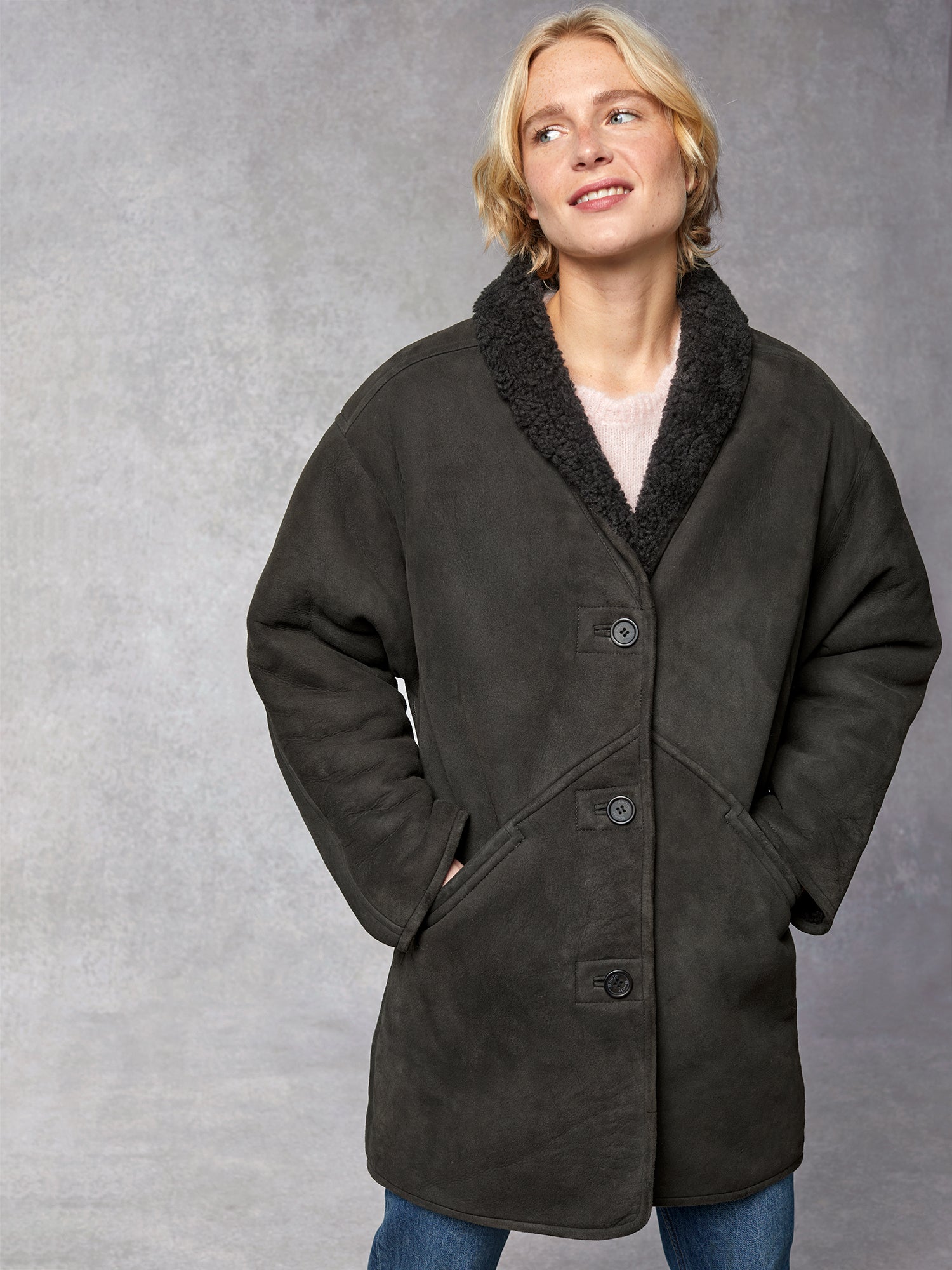 Mid-length jacket with shawl collar | Rouje • Rouje Paris