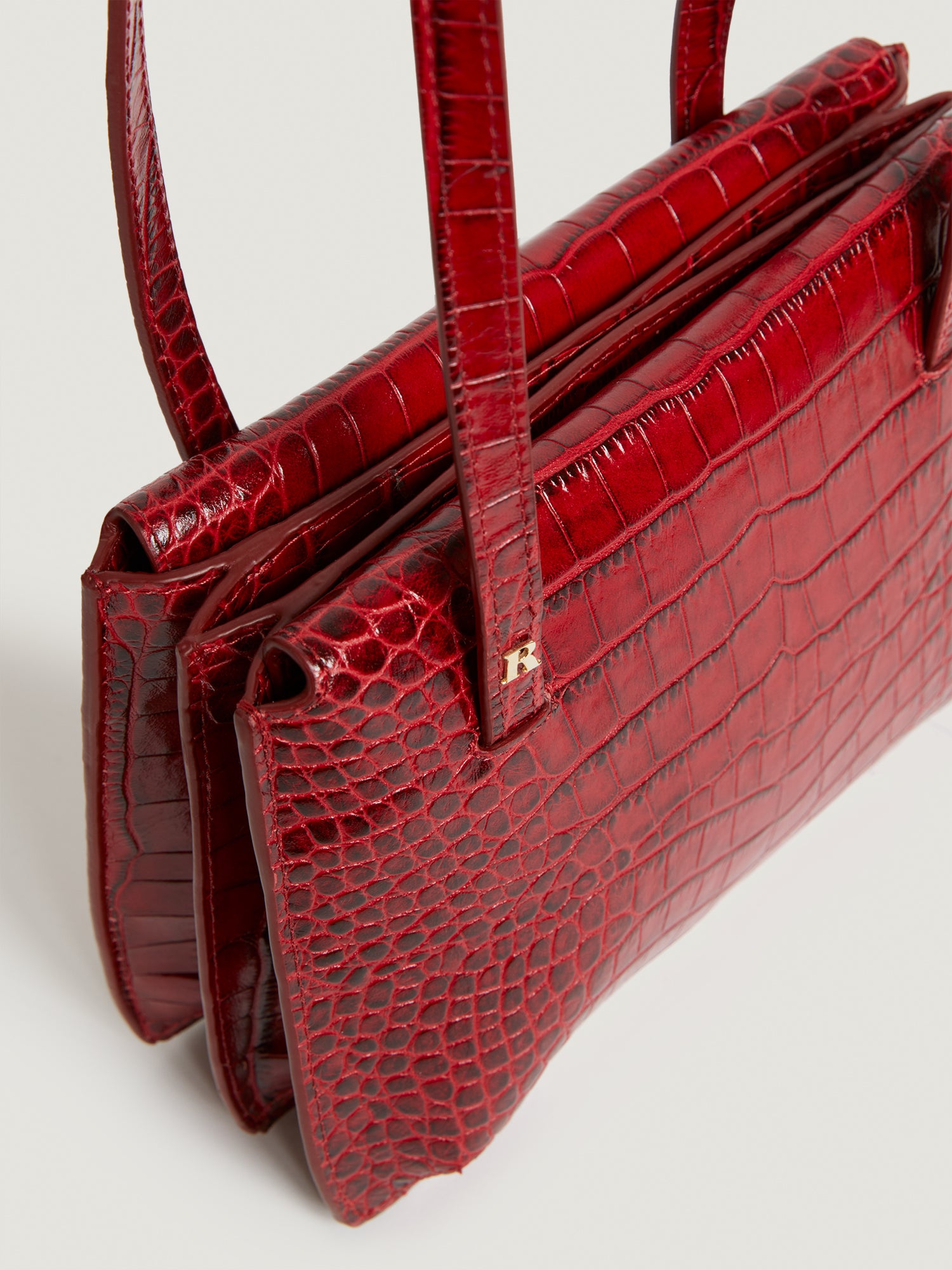 Leather clearance croc purse