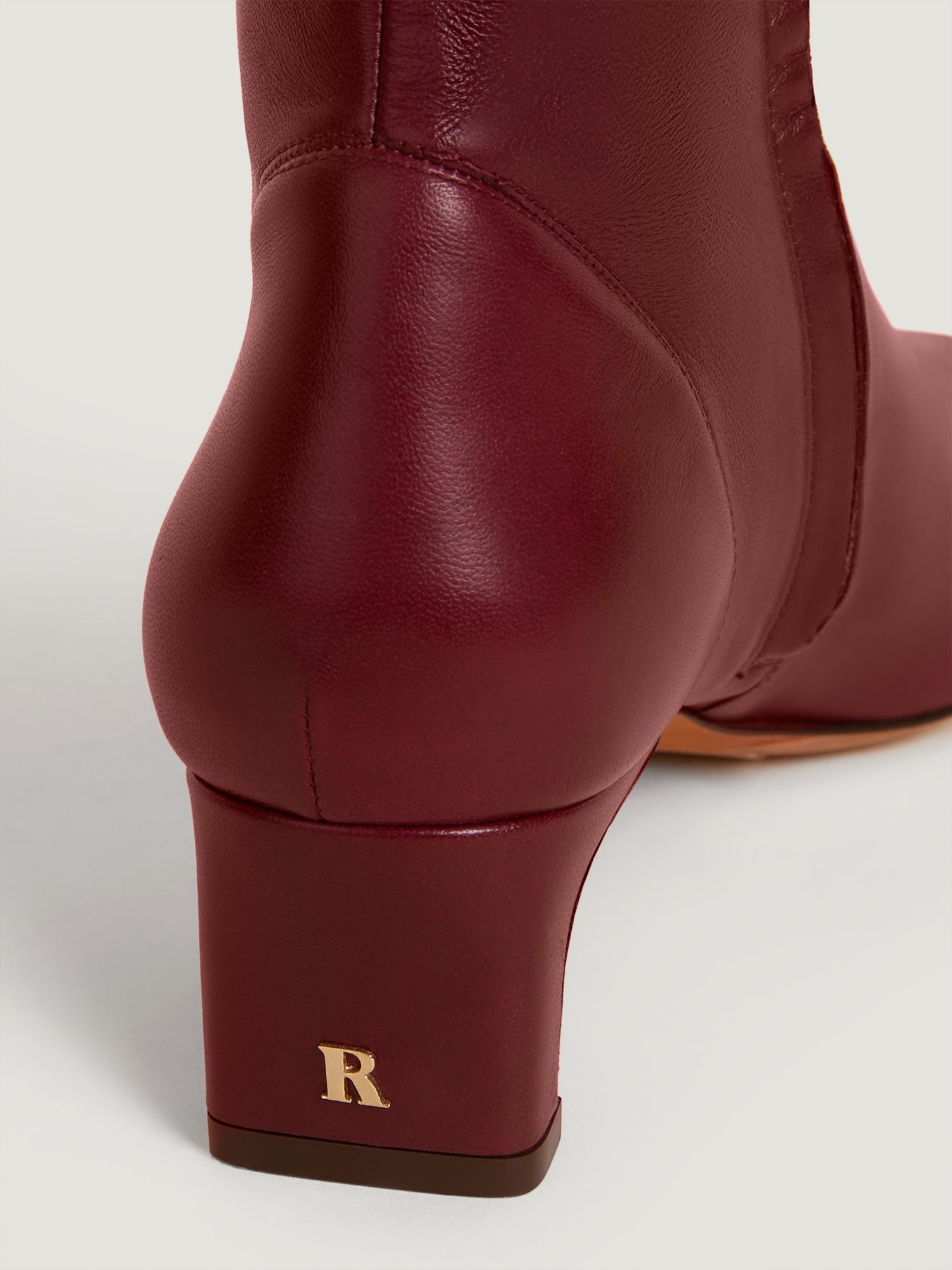 Burgundy Leather Ankle Boots