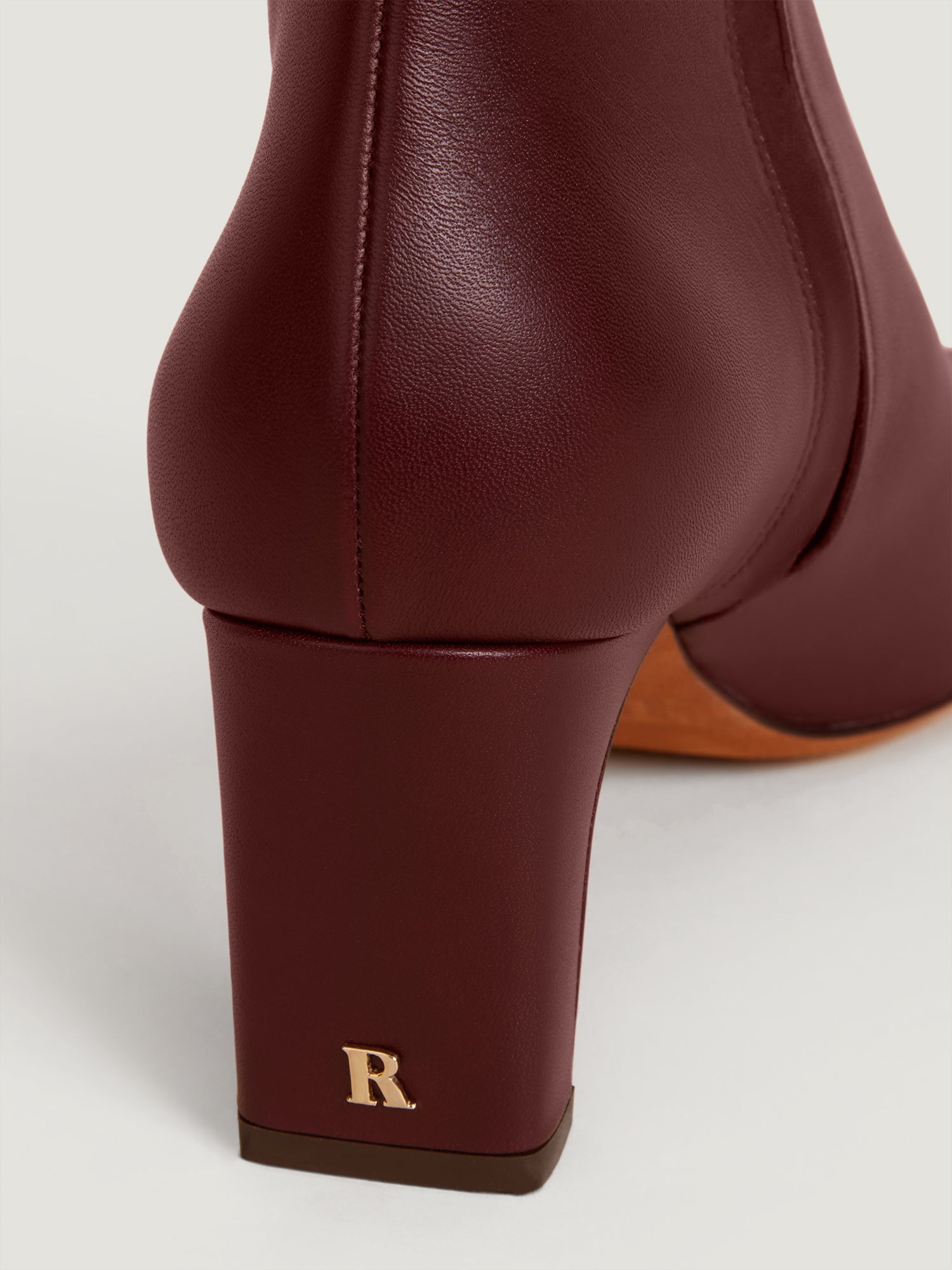 Burgundy smooth leather ankle boots Rouje Rouje Paris