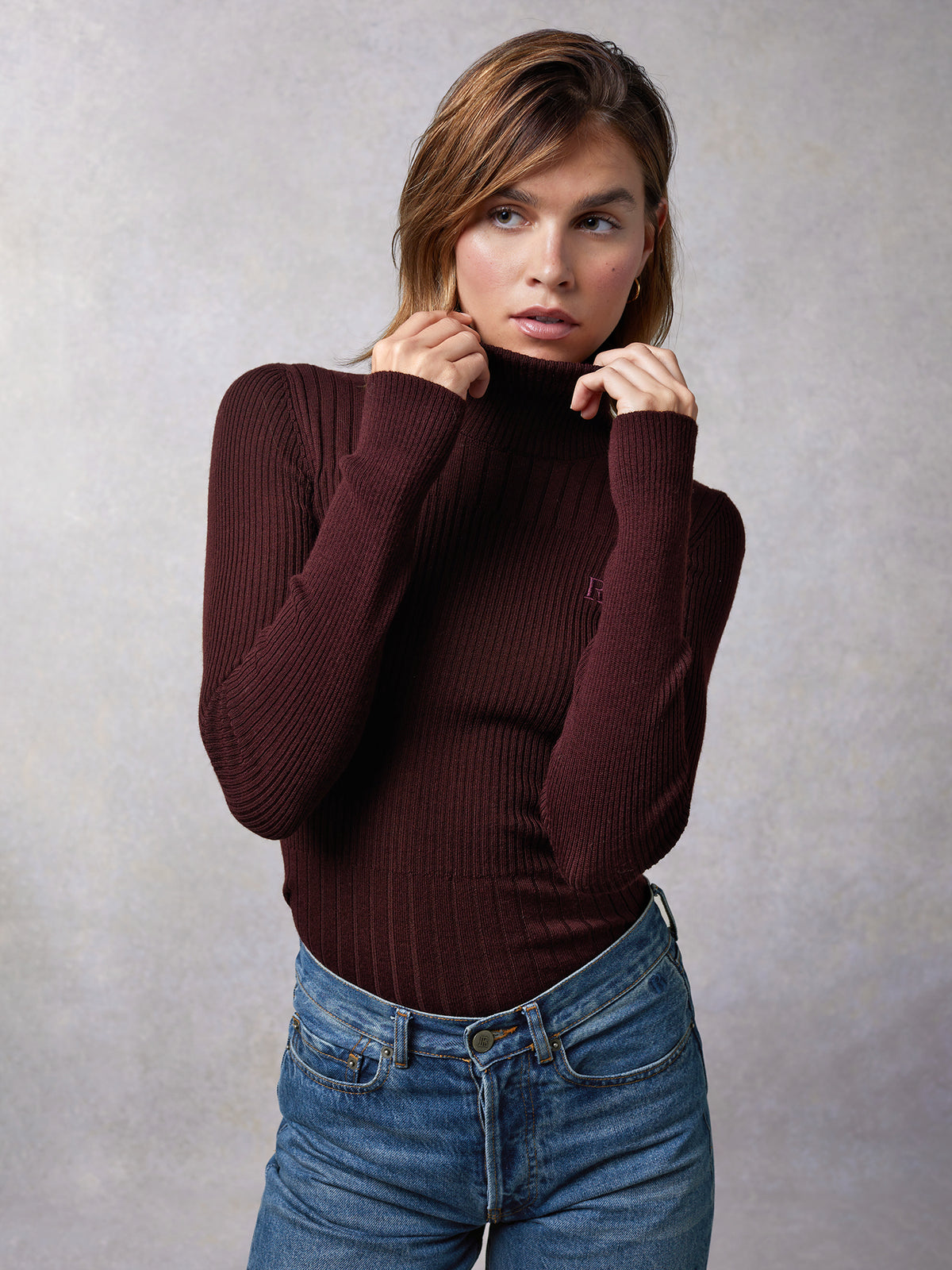 Burgundy ribbed store jumper