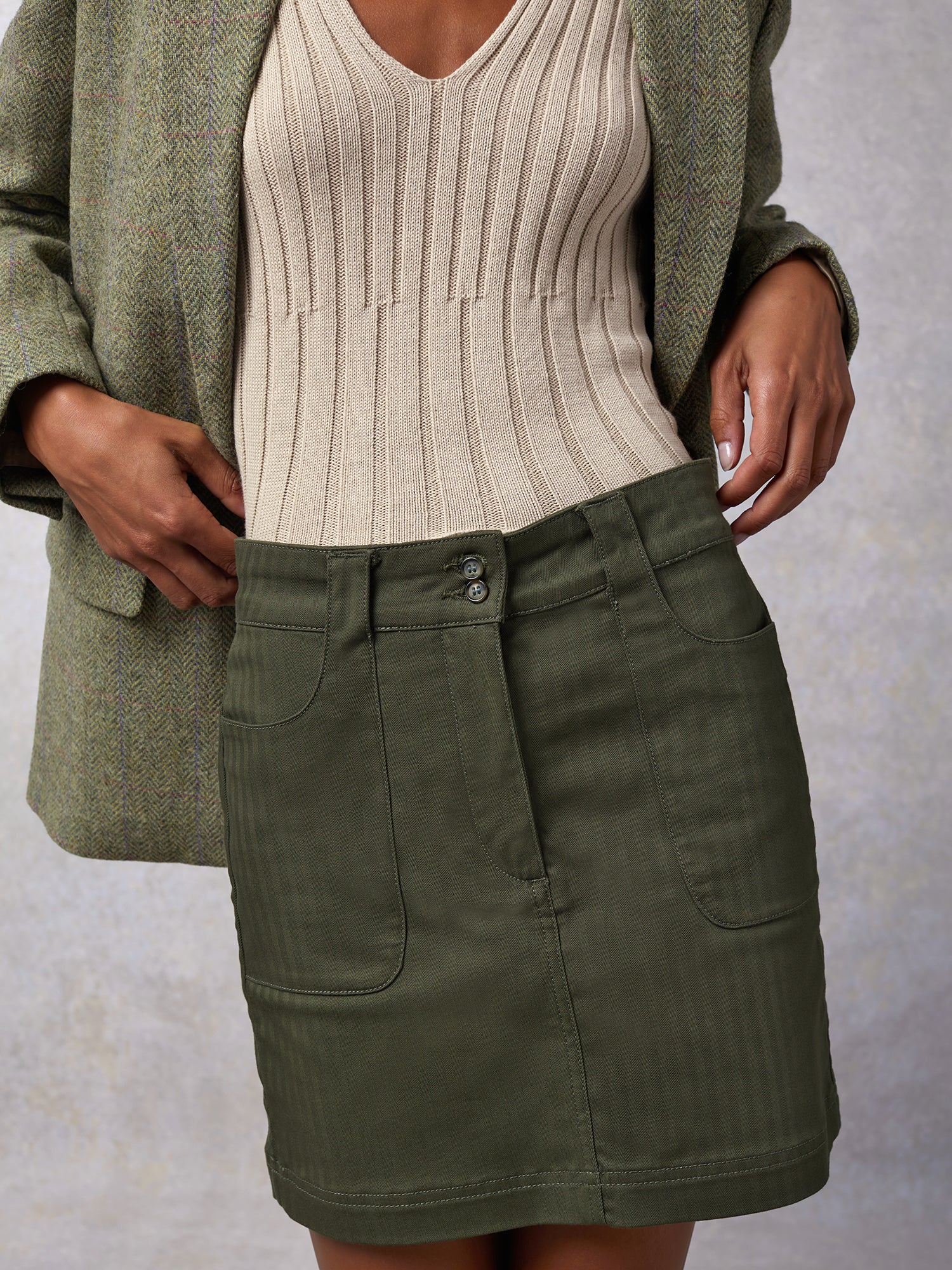 Cute Olive Green Denim Skirt - Snap Button Skirt - A-Line Skirt - Lulus