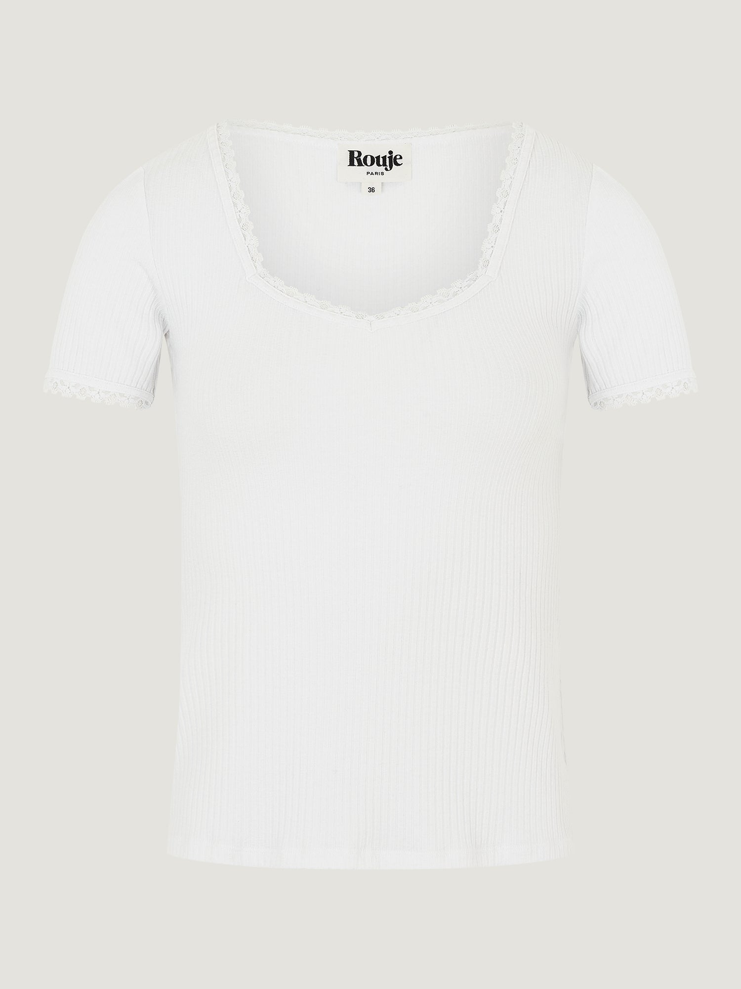 White tee-shirt with lace | Rouje • Rouje Paris