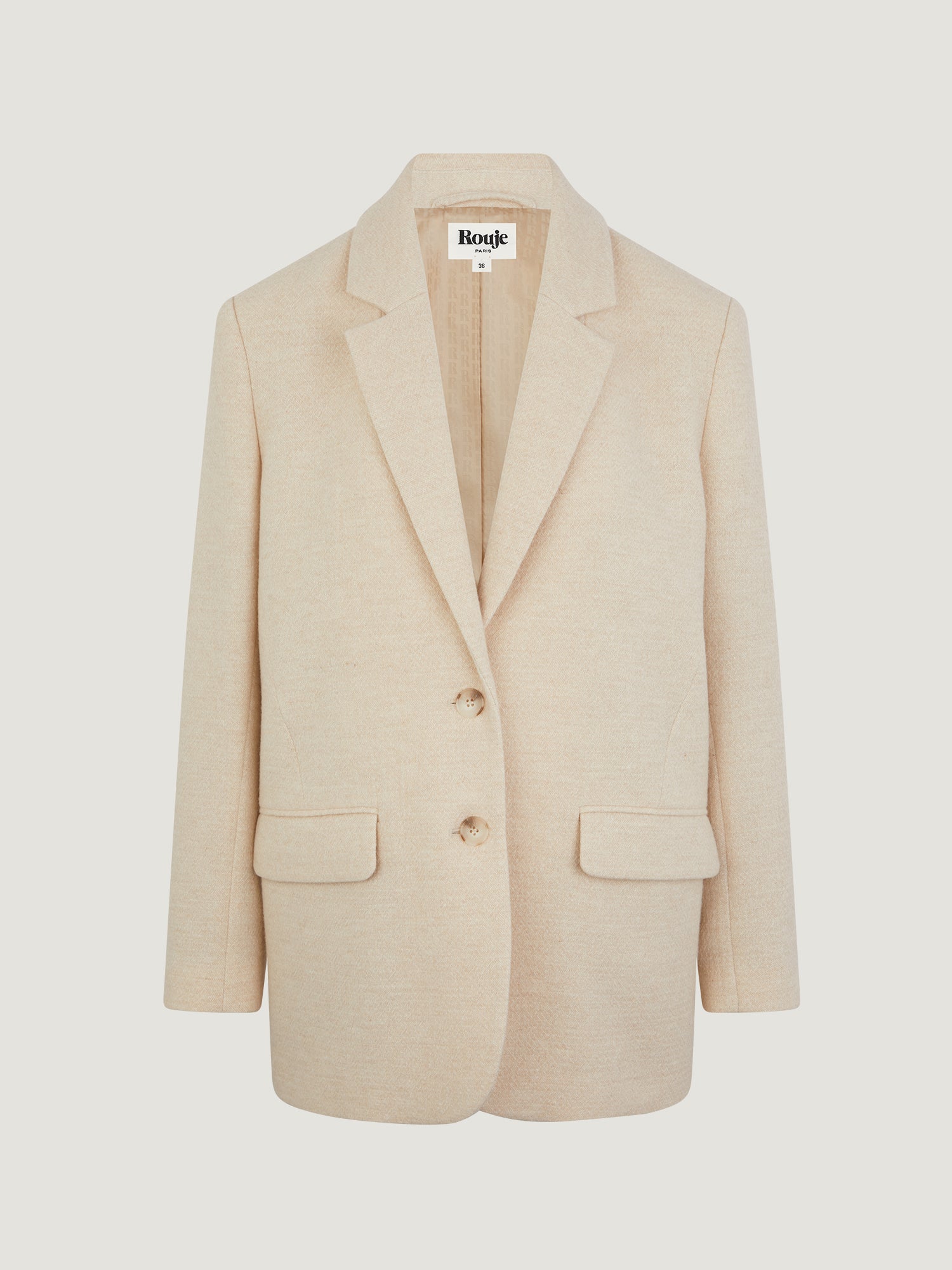 Beige oversized tailored jacket | Rouje • Rouje Paris