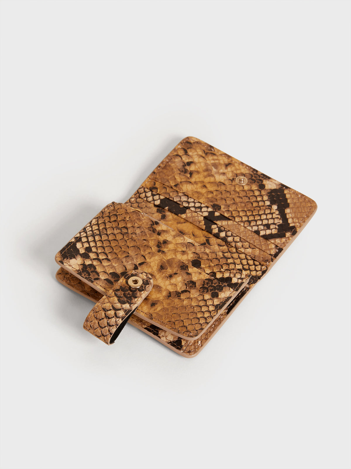 Natural Python-effect Leather Wallet