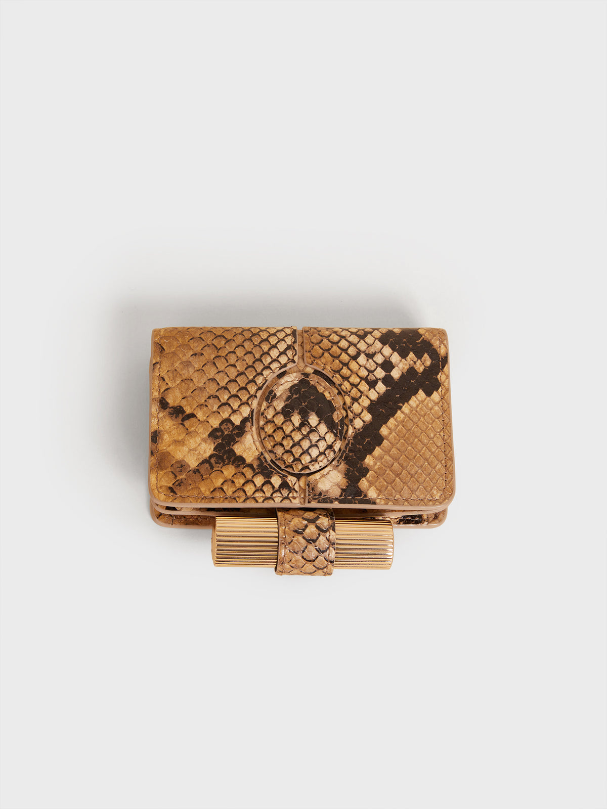 Natural Python-effect Leather Wallet