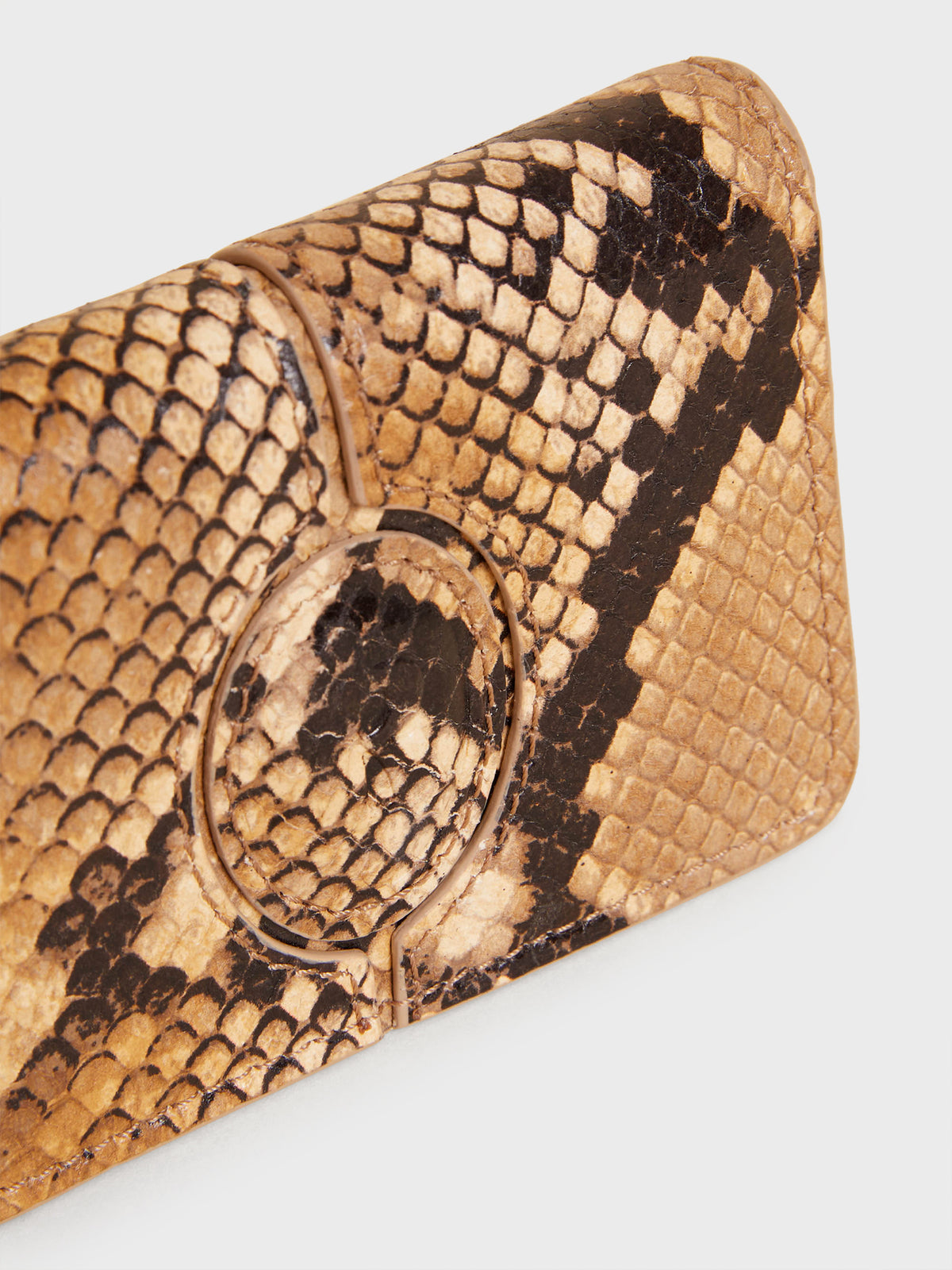 Natural Python-effect Leather Wallet