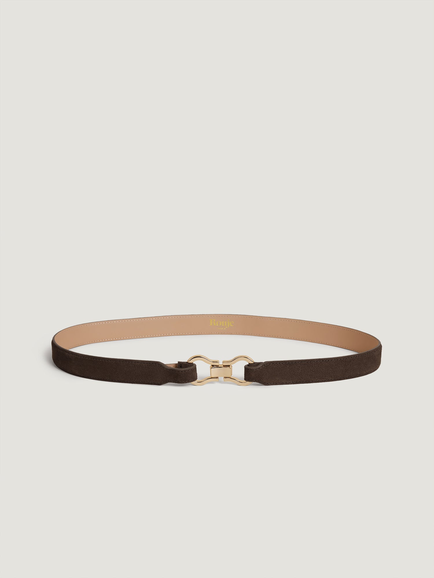 Belt in brown suede leather | Rouje • Rouje Paris