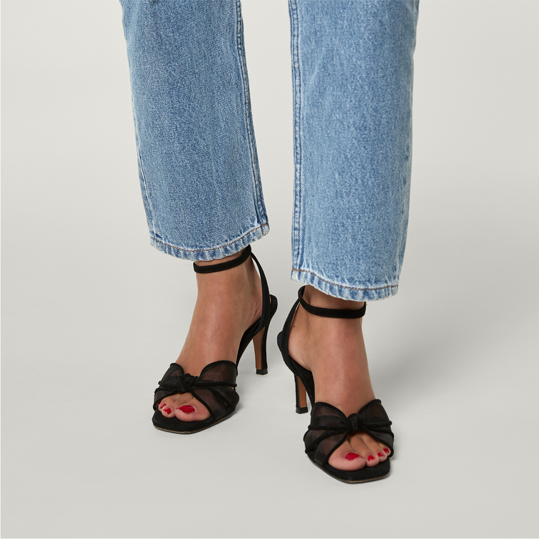 Fishnet Flower Sandals