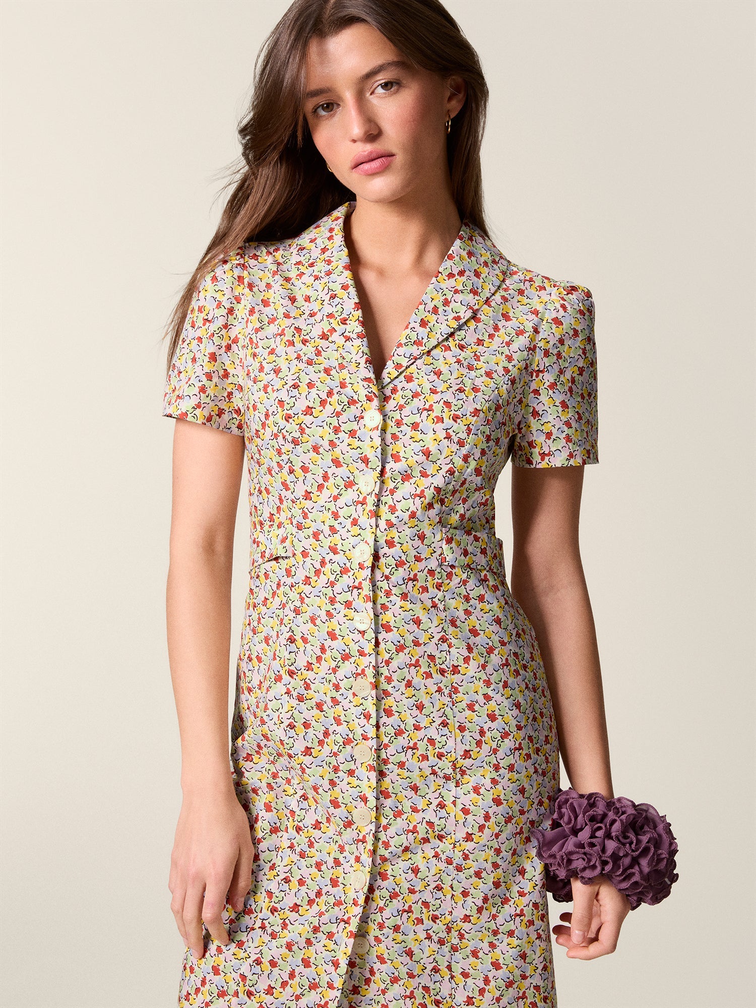Midi dress in printed cotton poplin | Rouje • Rouje Paris
