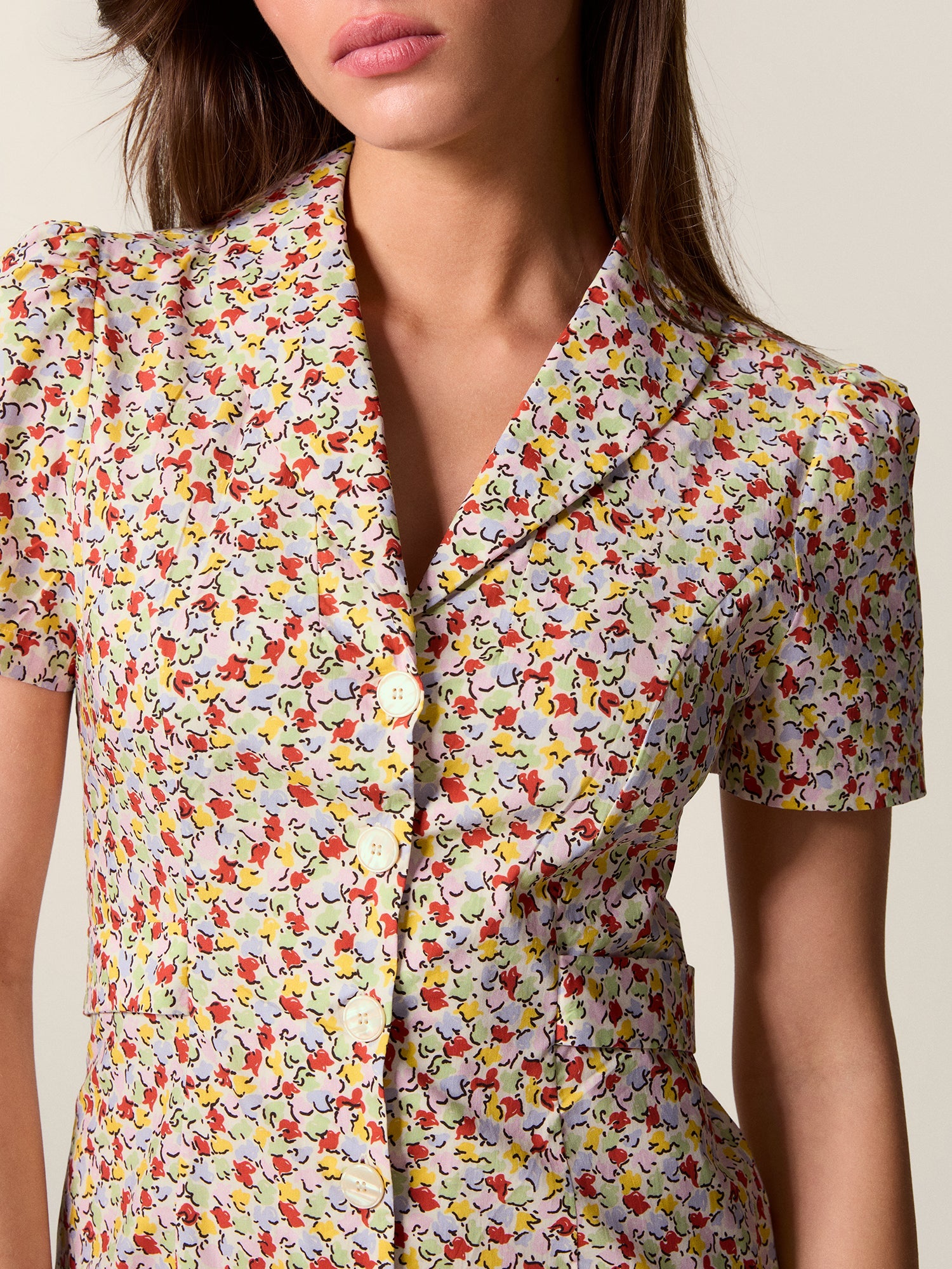 Midi dress in printed cotton poplin | Rouje • Rouje Paris