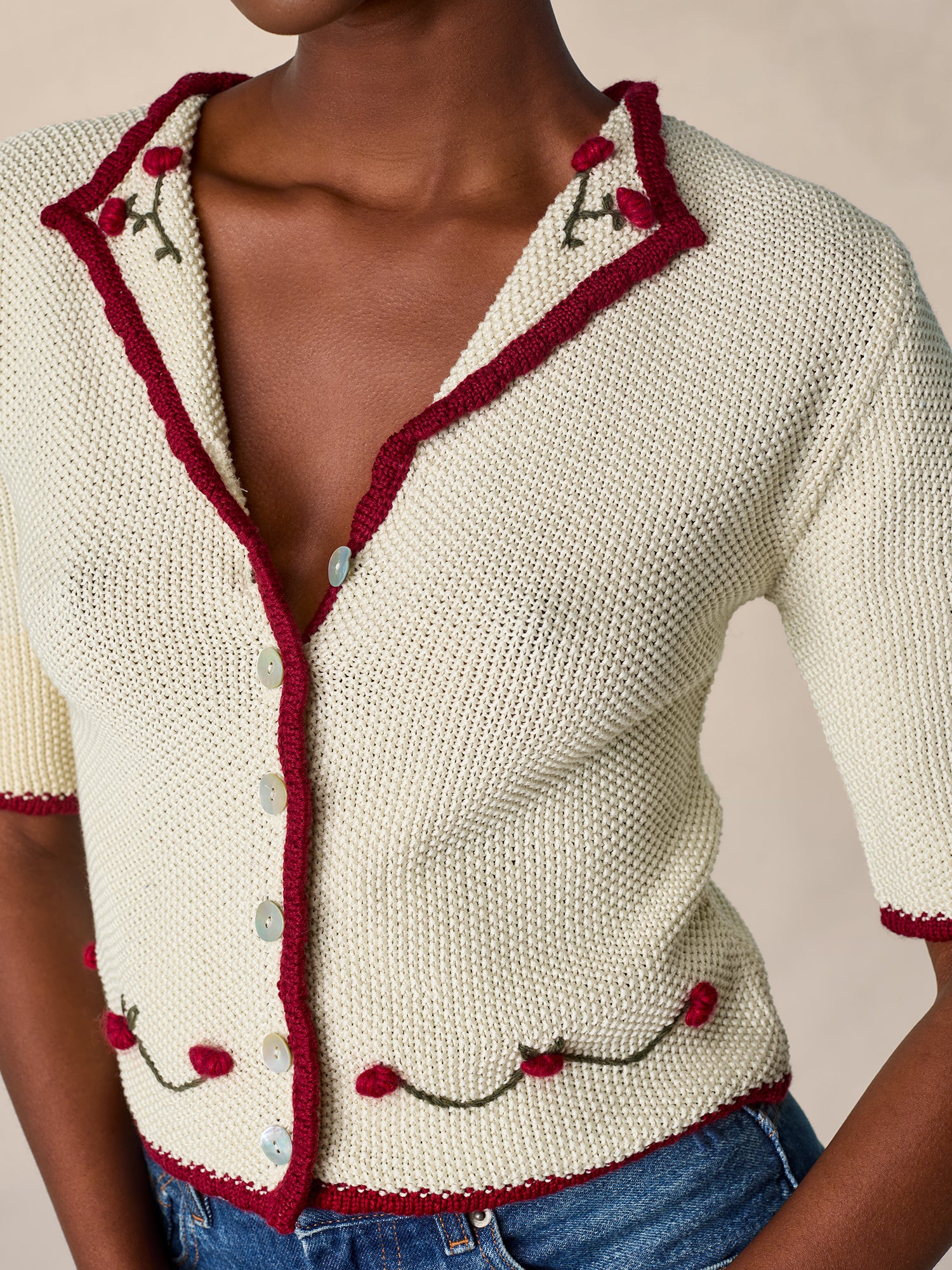 Embroidered cotton cardigan | Rouje • Rouje Paris