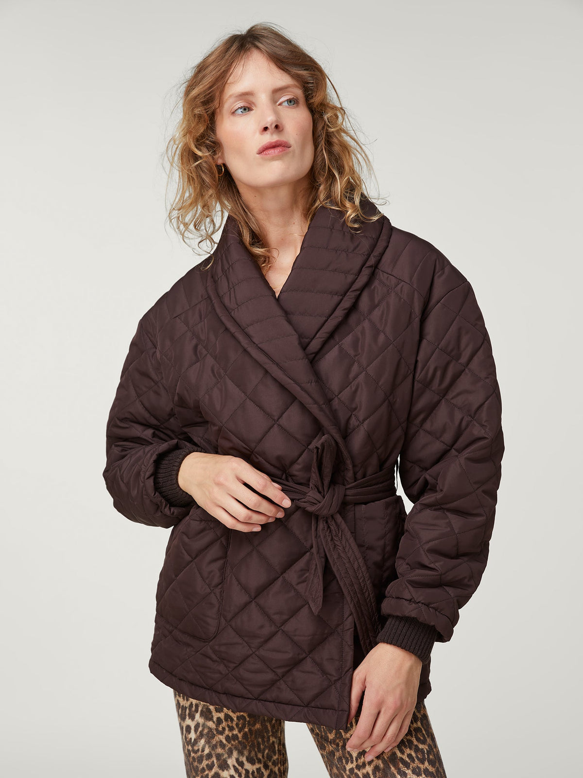 Rouje Shawl Collar Terry Towel Puffer Jacket