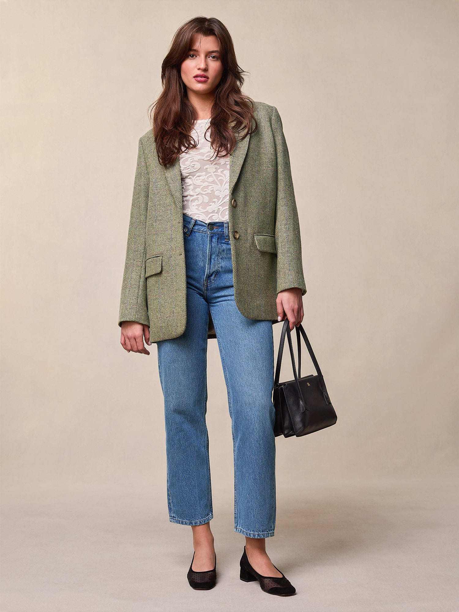 Oversize green woolen jacket | Rouje • Rouje Paris