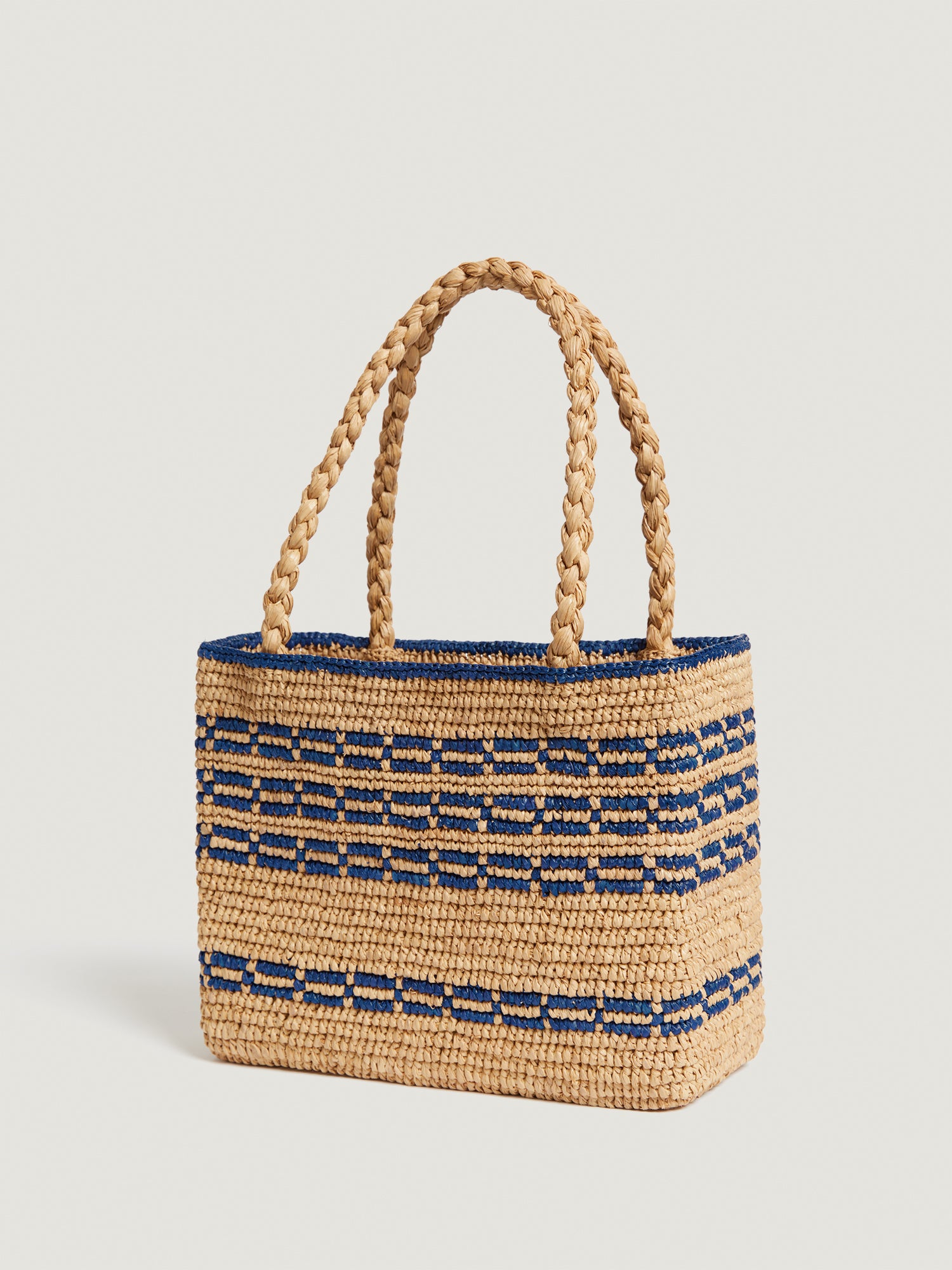 Raffia Basket Bag with Handles