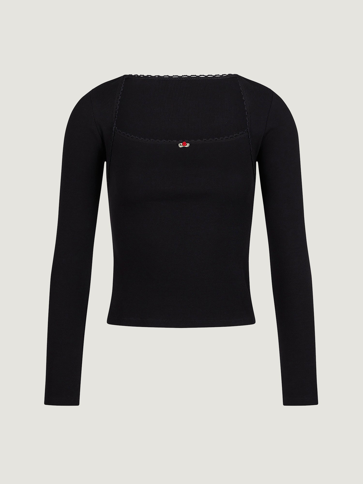 Black long sleeve t shirt in cotton Rouje Rouje Paris