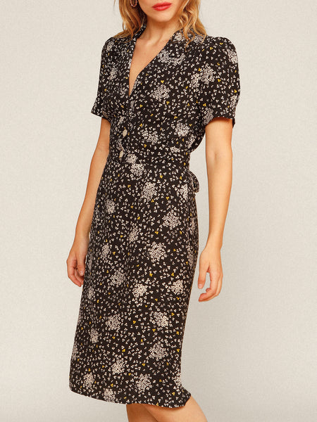 Short-sleeve belted dress | Rouje • Rouje Paris